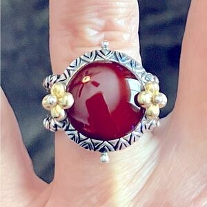 Gorgeous Barbara Bixby Carnelian, 18k, Sterling Silver ring